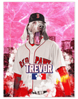 'Boston Red Paws' Personalized Pet Poster