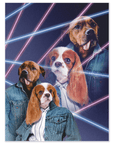 '1980s Lazer Portrait' Personalized 2 Pet Mini Portrait