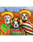 '3 Amigos' Personalized 3 Pet Mini Portrait