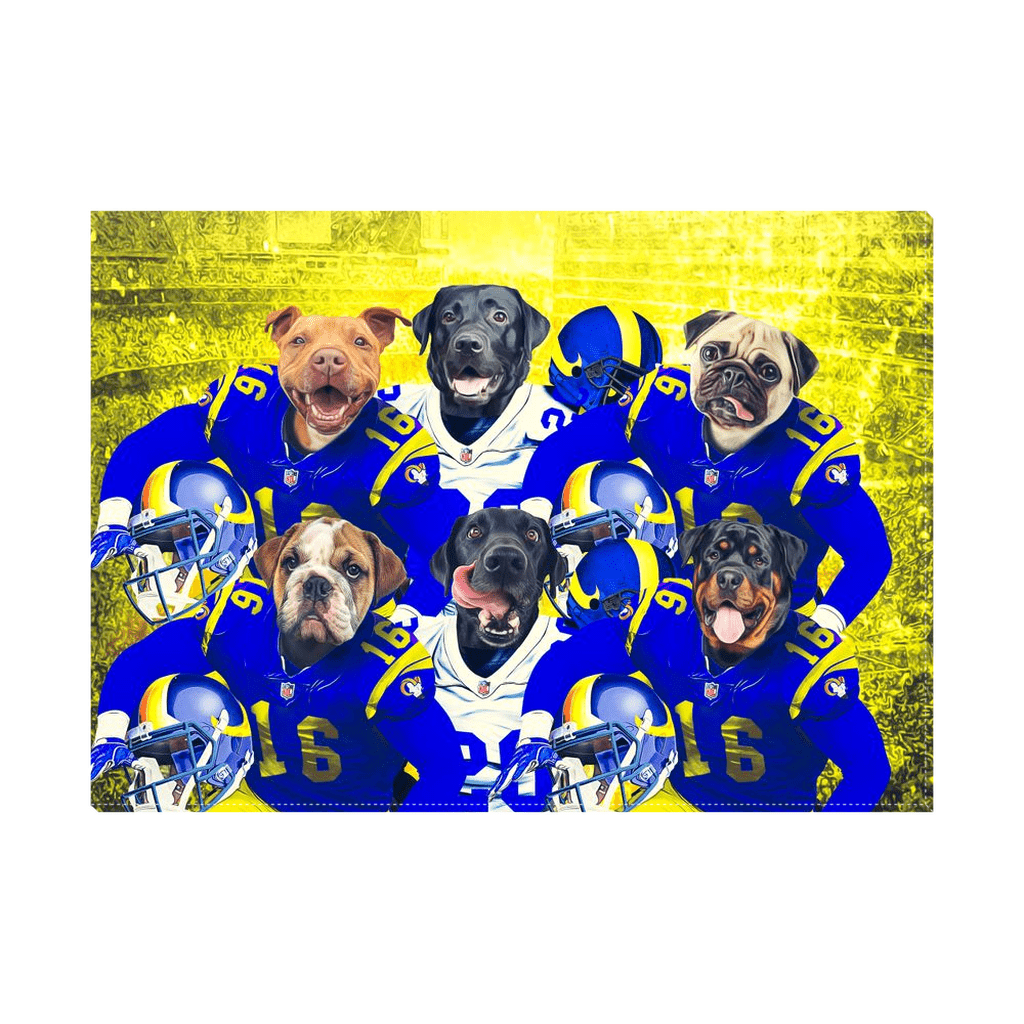 &#39;Los Angeles Doggos&#39; Personalized 6 Pet Standing Canvas