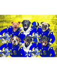'Los Angeles Doggos' Personalized 6 Pet Standing Canvas