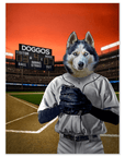 'The Baseball Player' Personalized Dog Mini Portrait