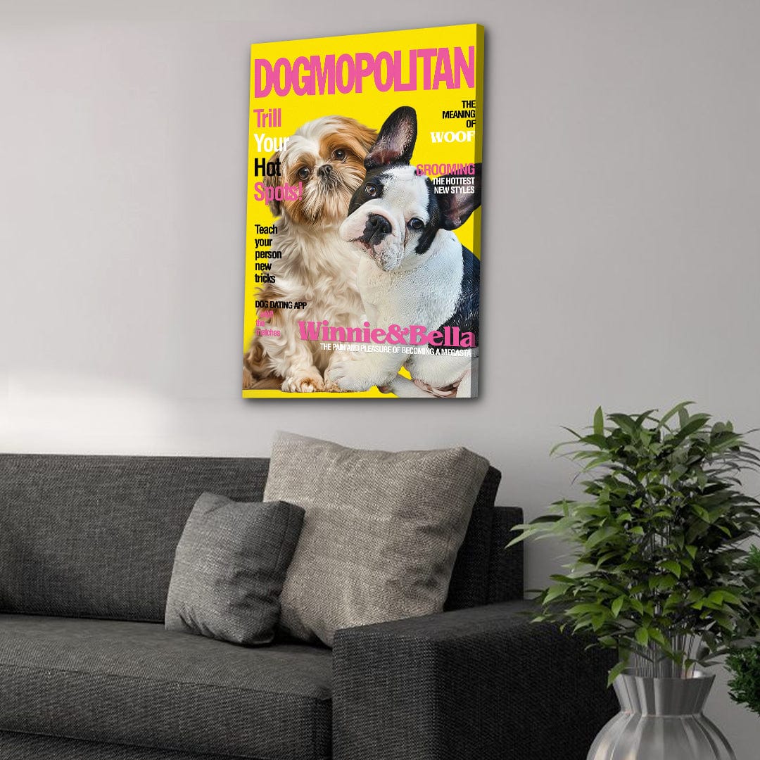 &#39;Dogmopolitan&#39; Personalized 2 Pet Canvas
