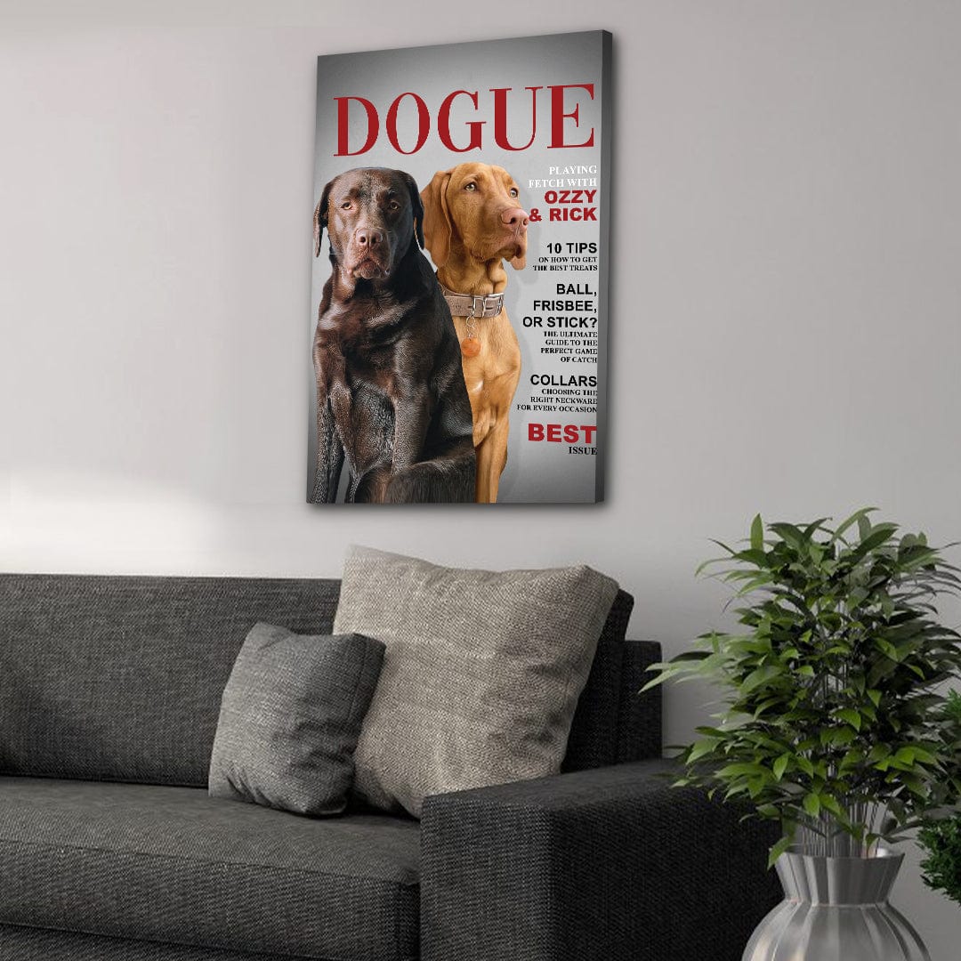 &#39;Dogue&#39; Personalized 2 Pet Canvas