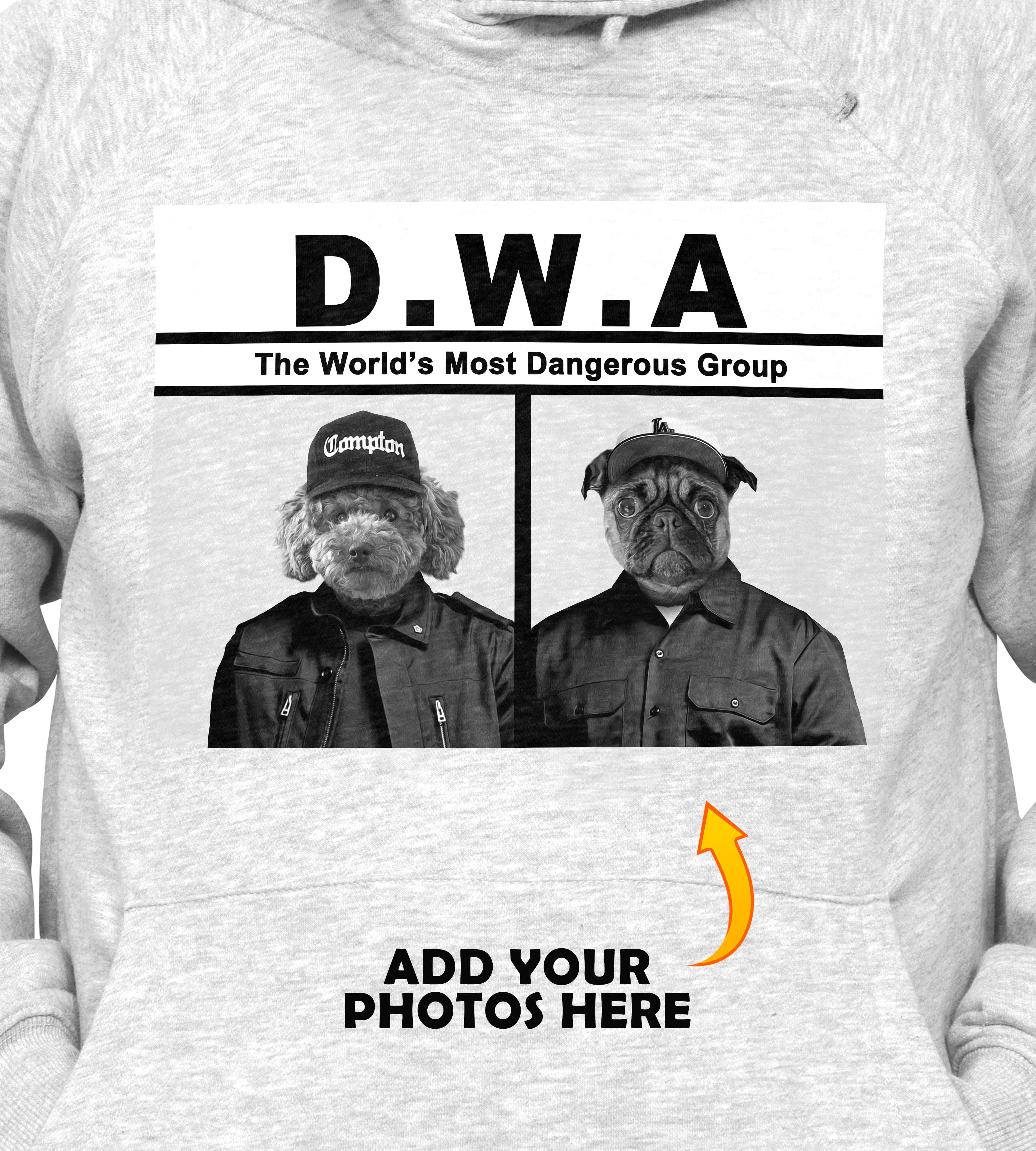 &#39;D.W.A. (Doggos With Attitude)&#39; Personalized 2 Pet Hoody