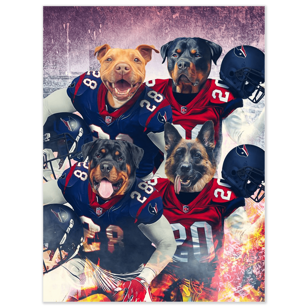 &#39;Houston Doggos&#39; Personalized 4 Pet Poster