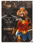 'Batdog & Wonder Doggette' Personalized 2 Pet Mini Portrait