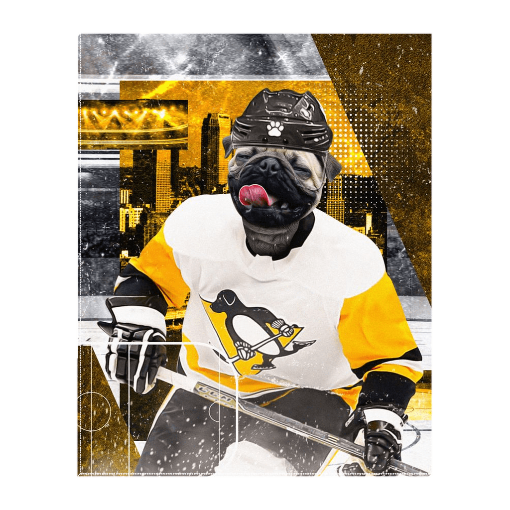 &#39;Pittsburgh Doggos Hockey&#39; Personalized Pet Standing Canvas