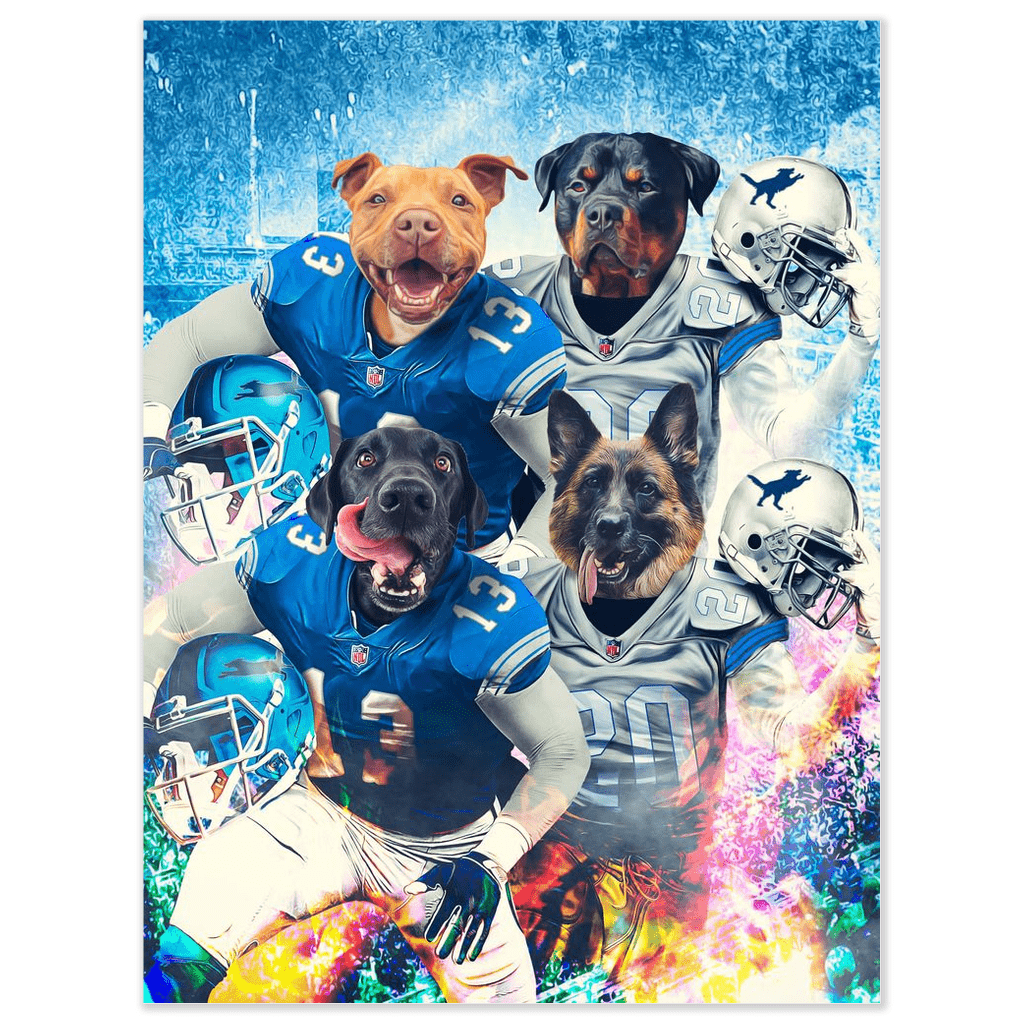 &#39;Detroit Doggos&#39; Personalized 4 Pet Poster