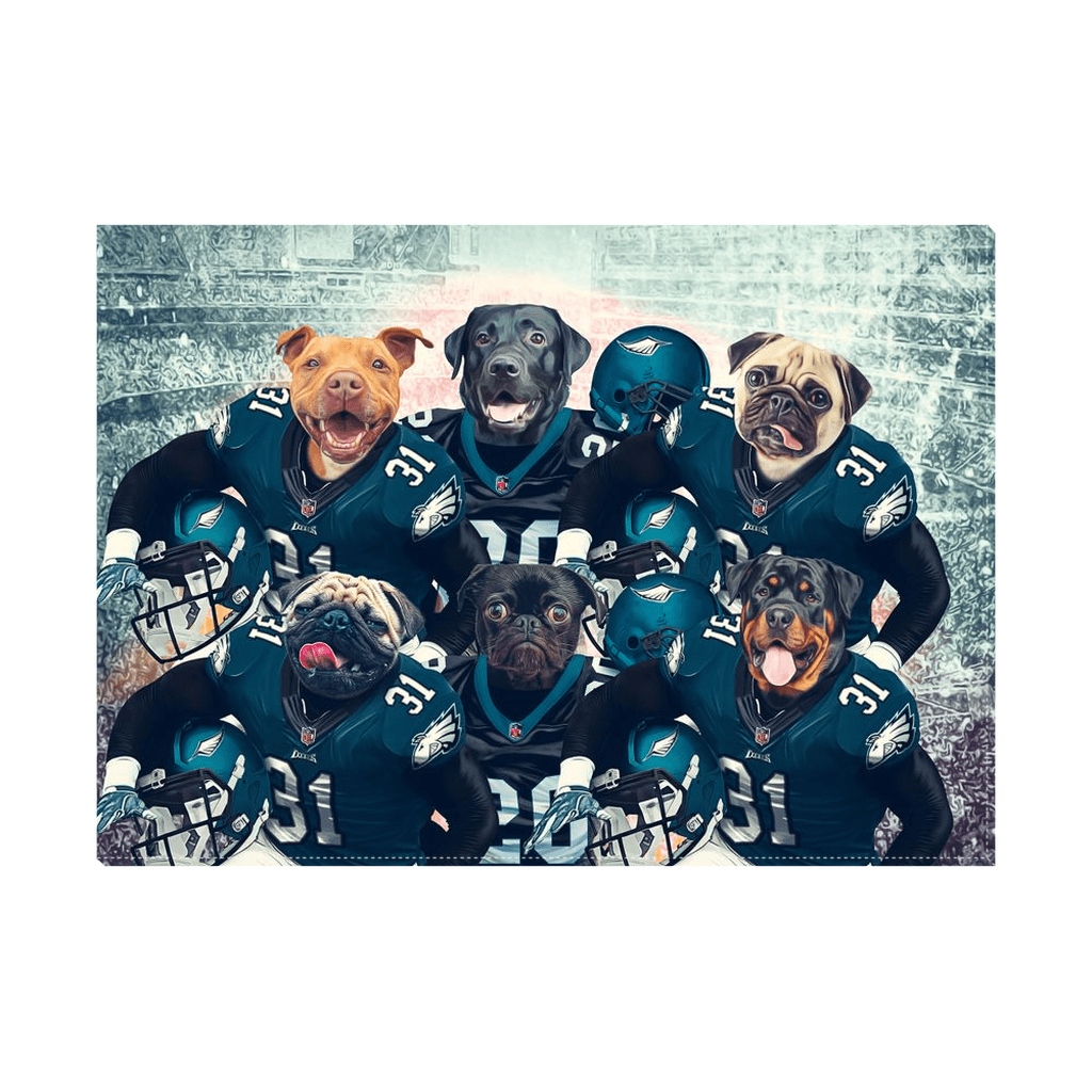 &#39;Philadelphia Doggos&#39; Personalized 6 Pet Standing Canvas
