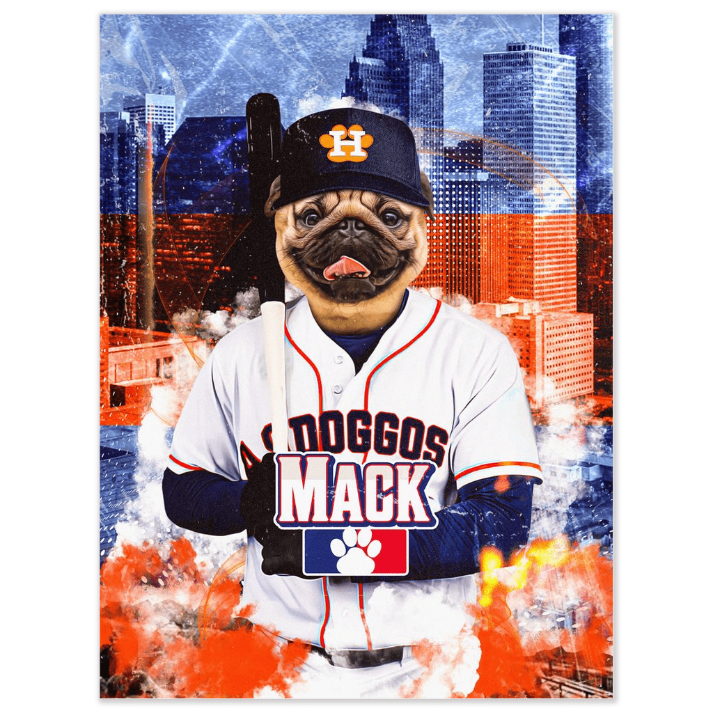 &#39;Houston Astro Doggos&#39; Personalized Pet Poster