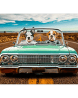 'The Lowrider' Personalized 2 Pet Mini Portrait