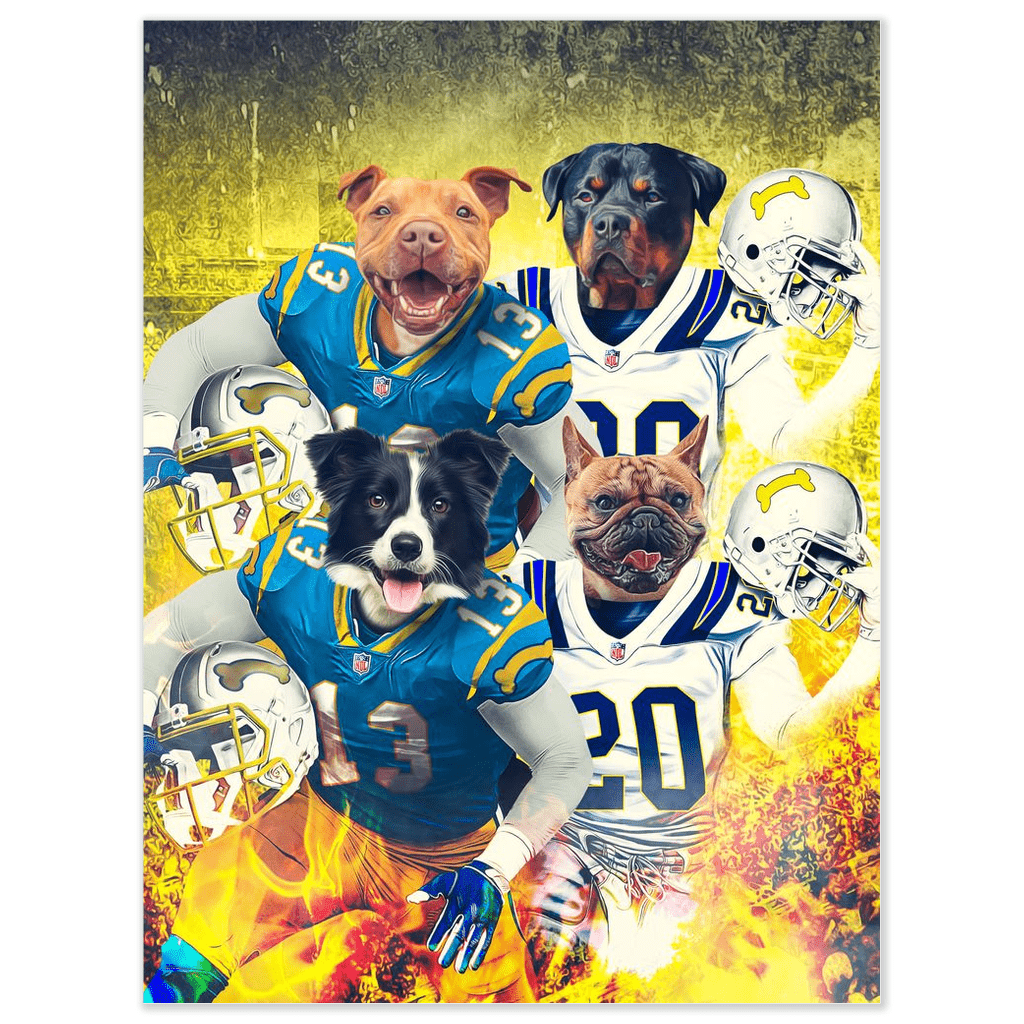 &#39;San Diego Doggos&#39; Personalized 4 Pet Poster