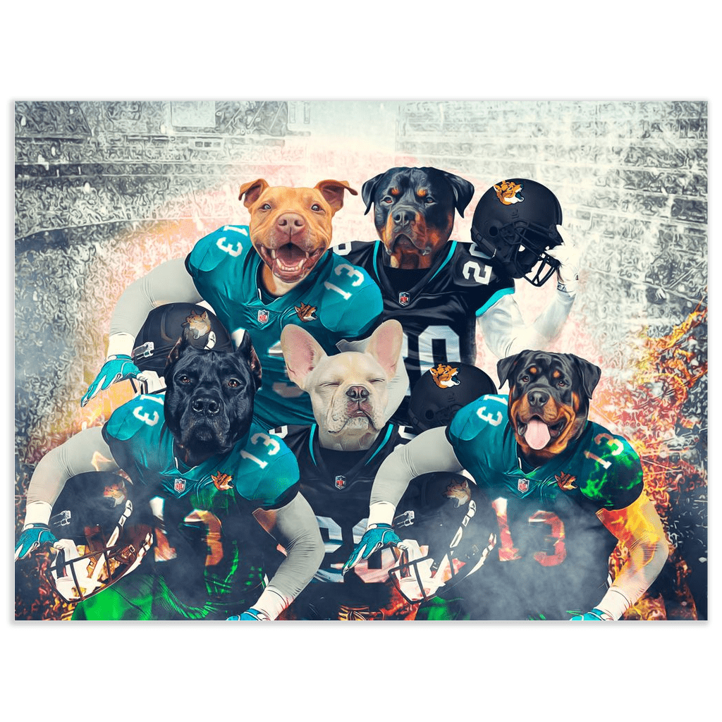 &#39;Jacksonville Doggos&#39; Personalized 5 Pet Poster