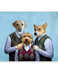 'Step Doggos & Doggette' Personalized 3 Pet Mini Portrait