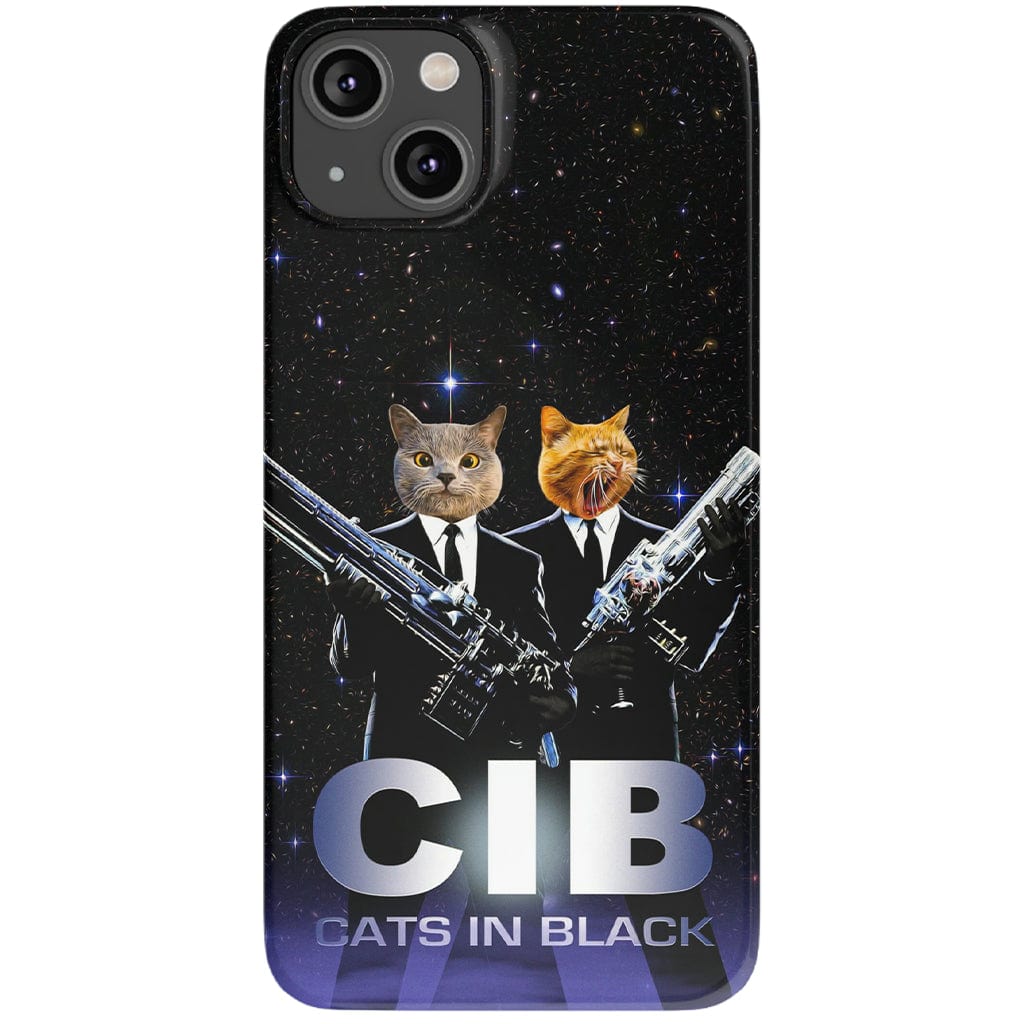 &#39;Cats in Black&#39; Personalized 2 Pet Phone Case
