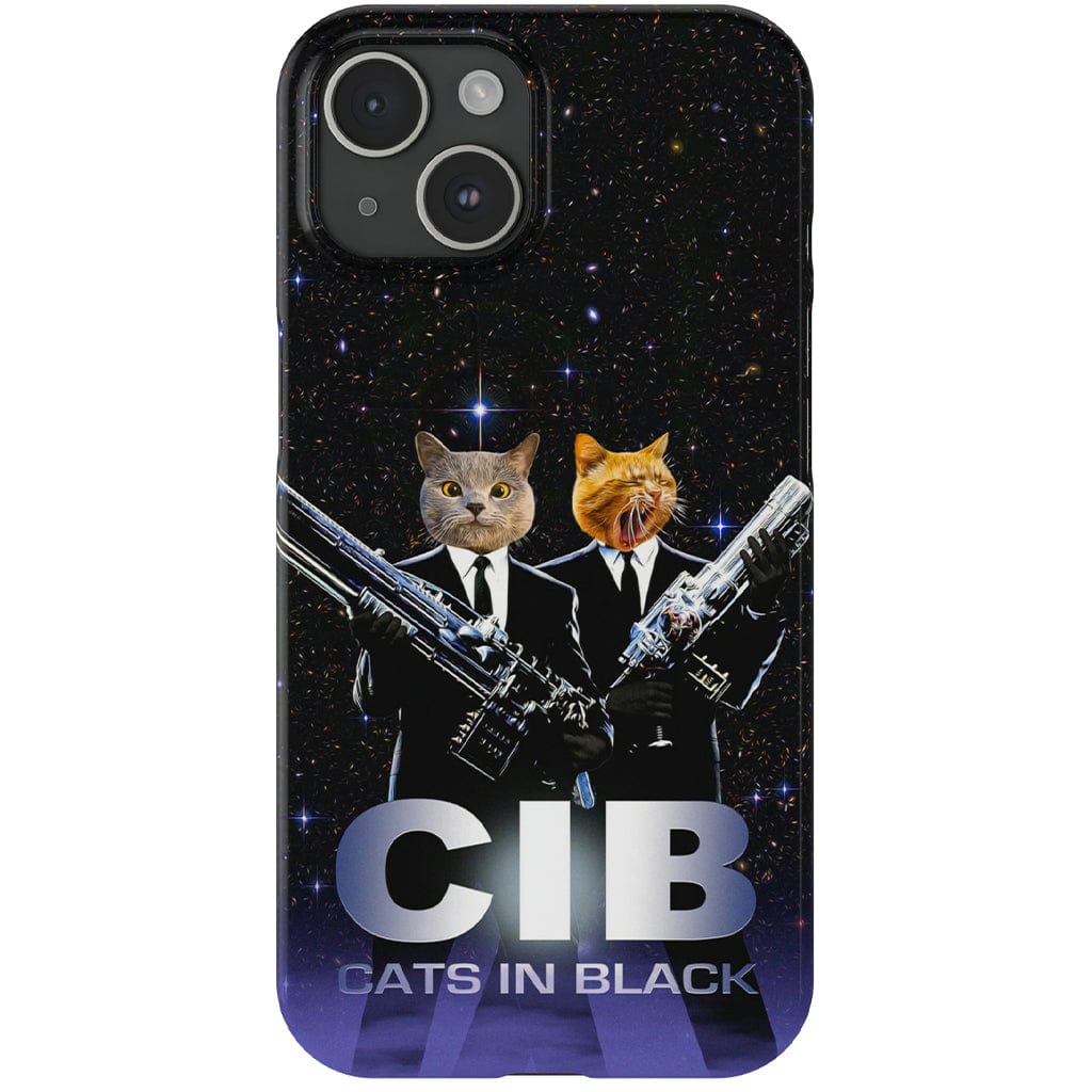 &#39;Cats in Black&#39; Personalized 2 Pet Phone Case