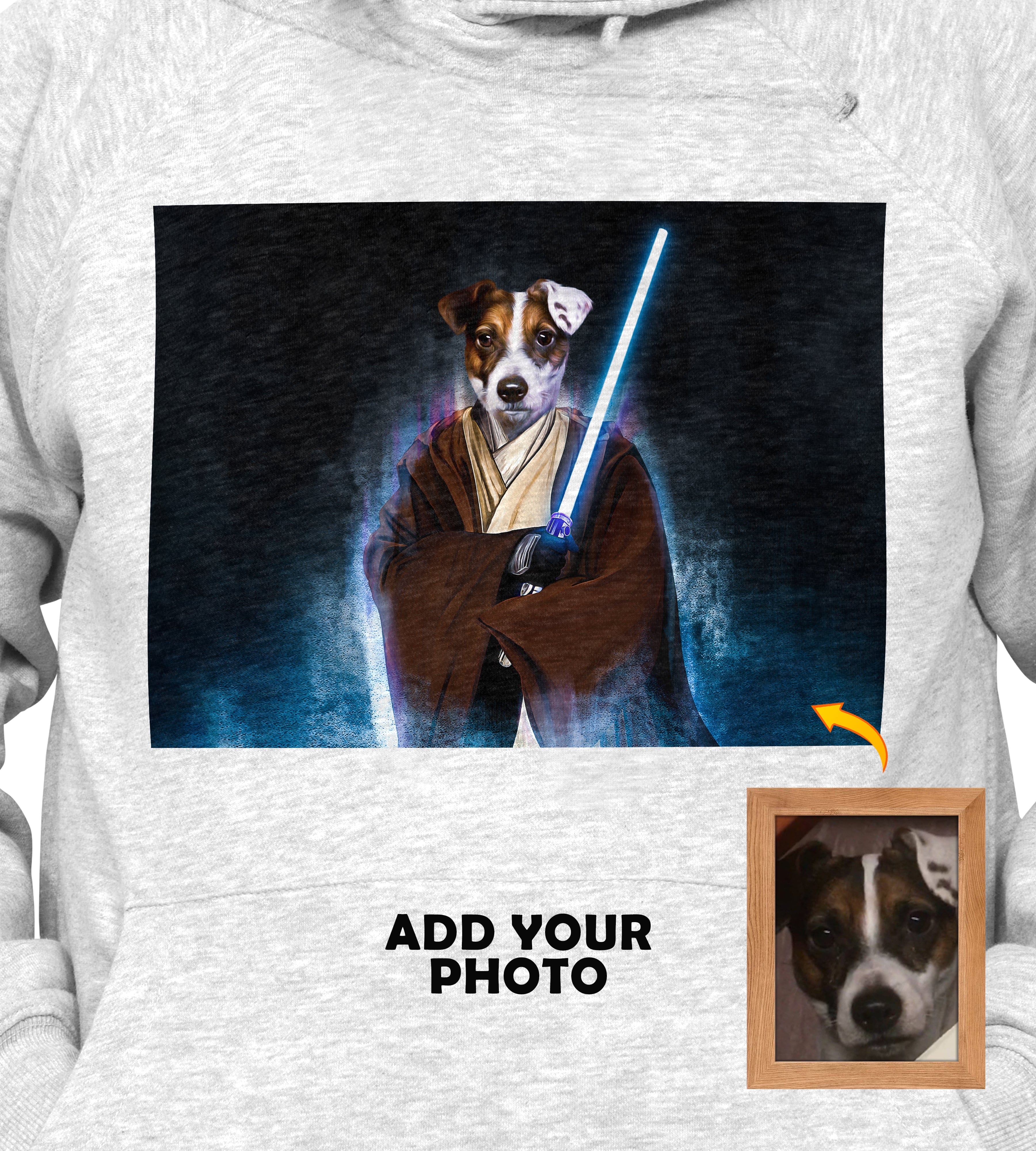 Sudadera con capucha personalizada &#39;Doggo-Jedi&#39;