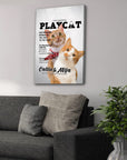 Lienzo personalizado para 2 mascotas 'Playcat'