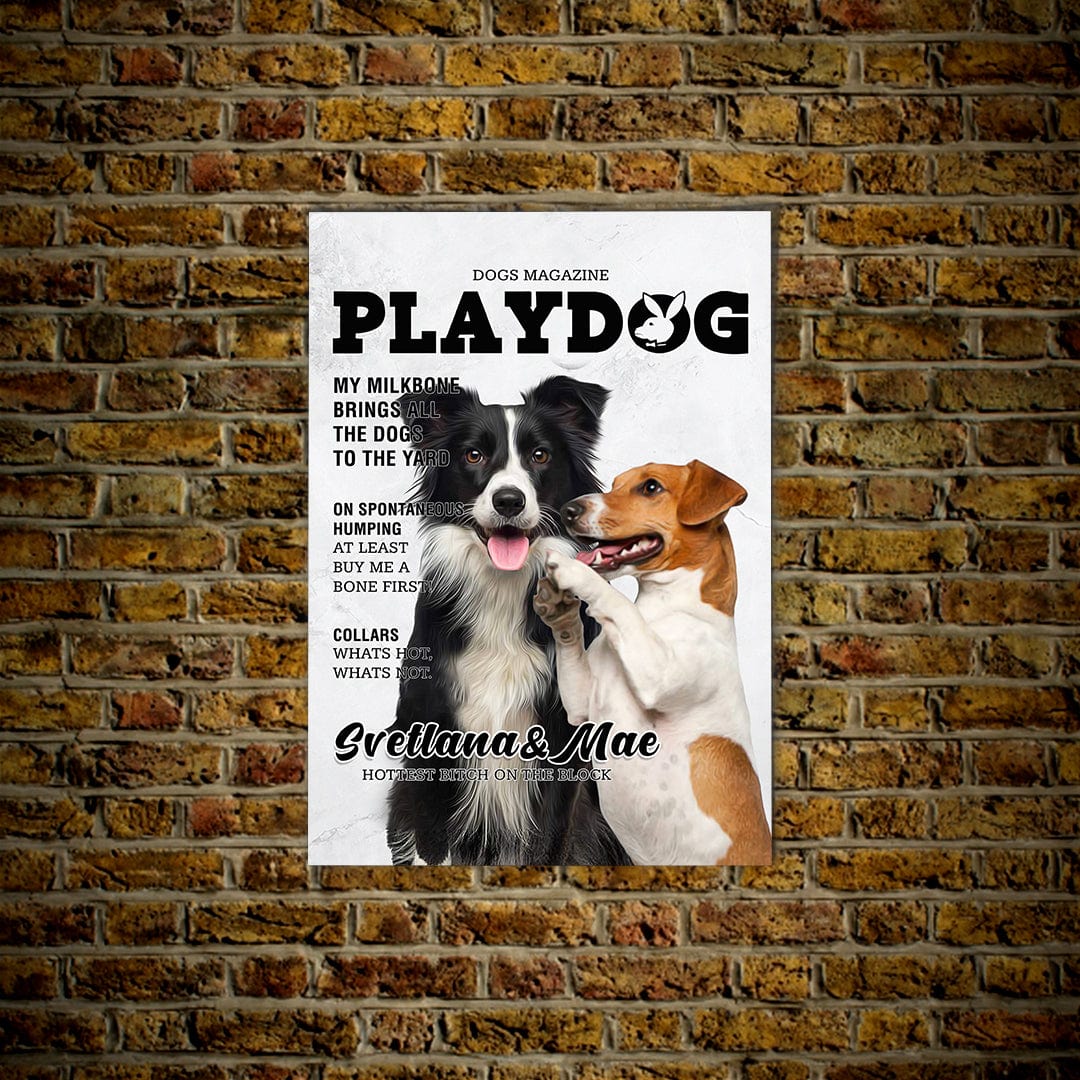 Póster personalizado para 2 mascotas &#39;Playdog&#39;