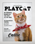 'Playcat' Personalized Pet Mini Portrait