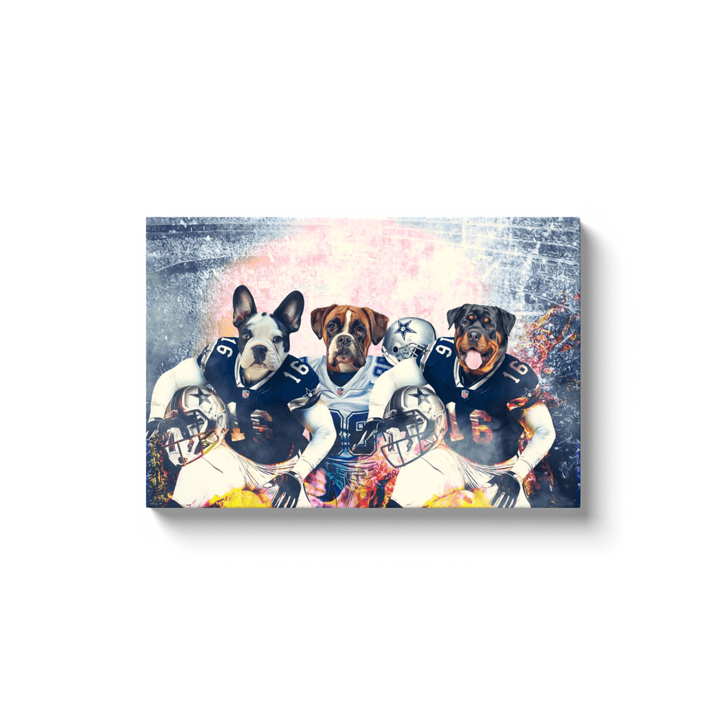 &#39;Dallas Doggos&#39; Personalized 3 Pet Canvas