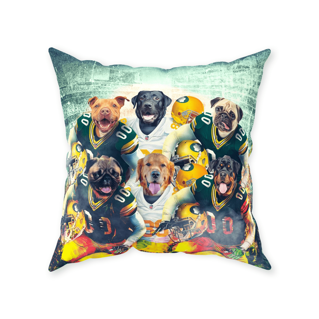 &#39;Green Bay Doggos&#39; Personalized 6 Pet Throw Pillow