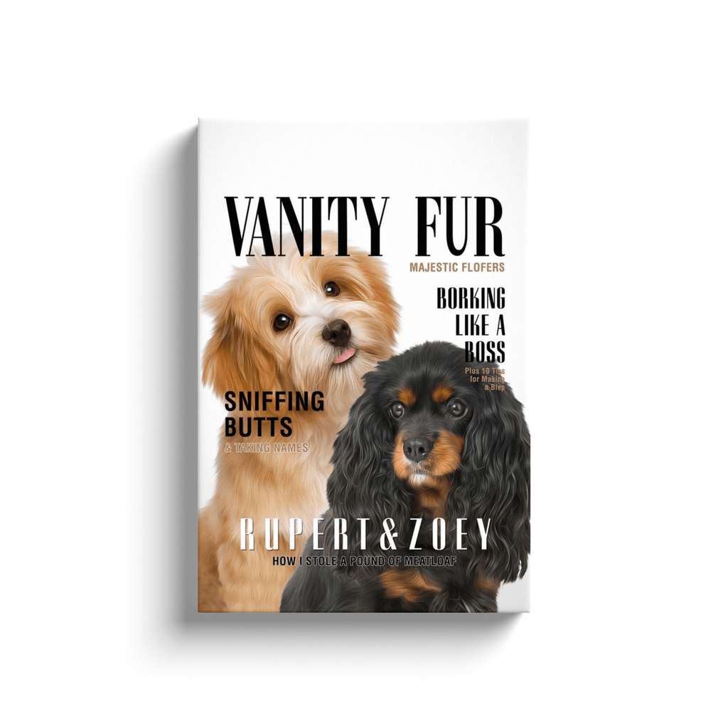 &#39;Vanity Fur&#39; Personalized 2 Pet Canvas