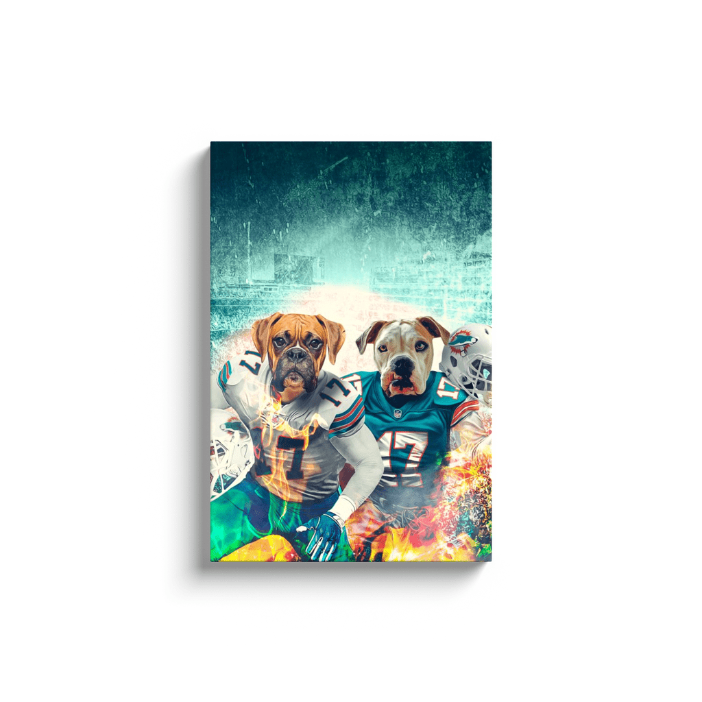 &#39;Miami Doggos&#39; Personalized 2 Pet Canvas