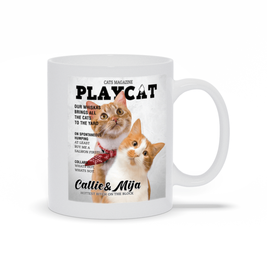 Taza personalizada 2 mascotas &#39;Playcat&#39;