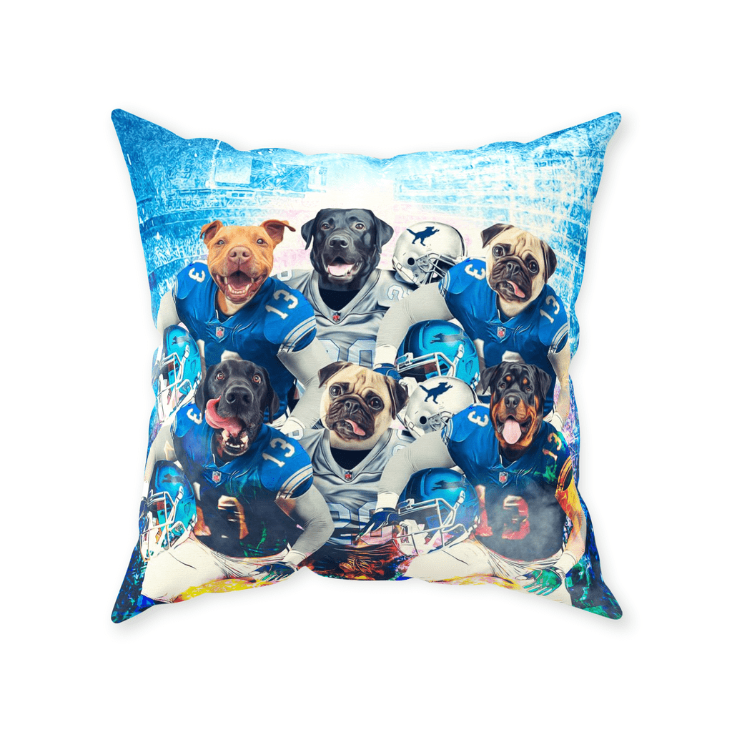 &#39;Detroit Doggos&#39; Personalized 6 Pet Throw Pillow