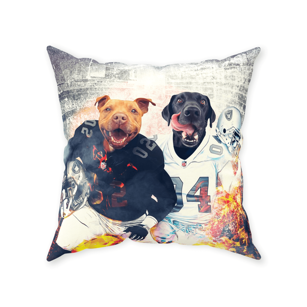 &#39;Oakland Doggos&#39; Personalized 2 Pet Throw Pillow