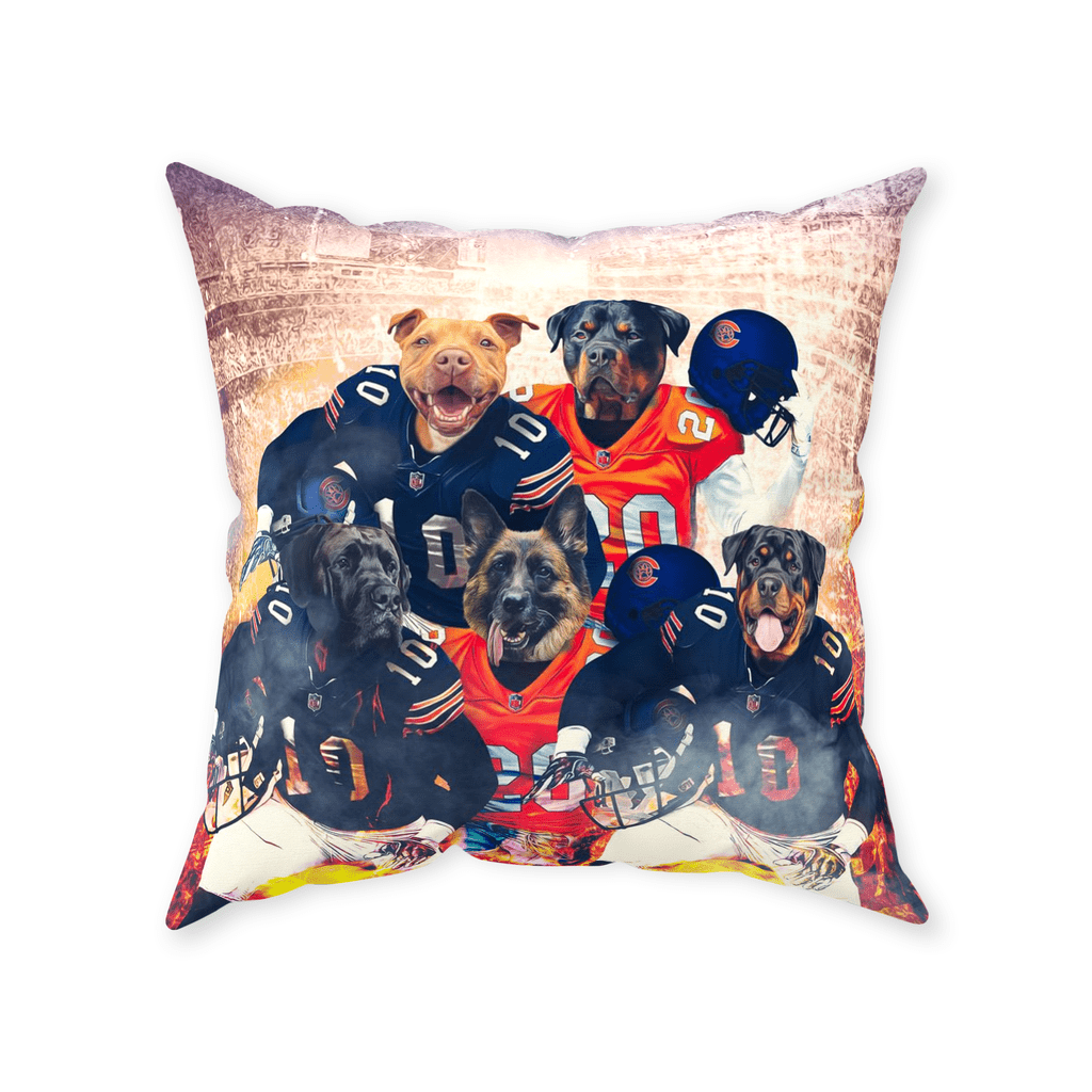 &#39;Chicago Doggos&#39; Personalized 5 Pet Throw Pillow