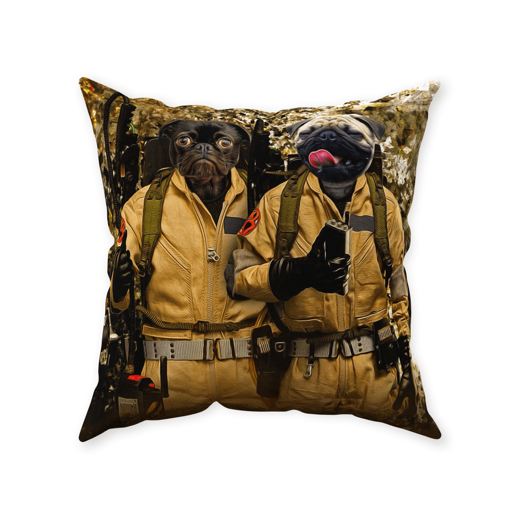 &#39;Dogbusters&#39; Personalized 2 Pet Throw Pillow