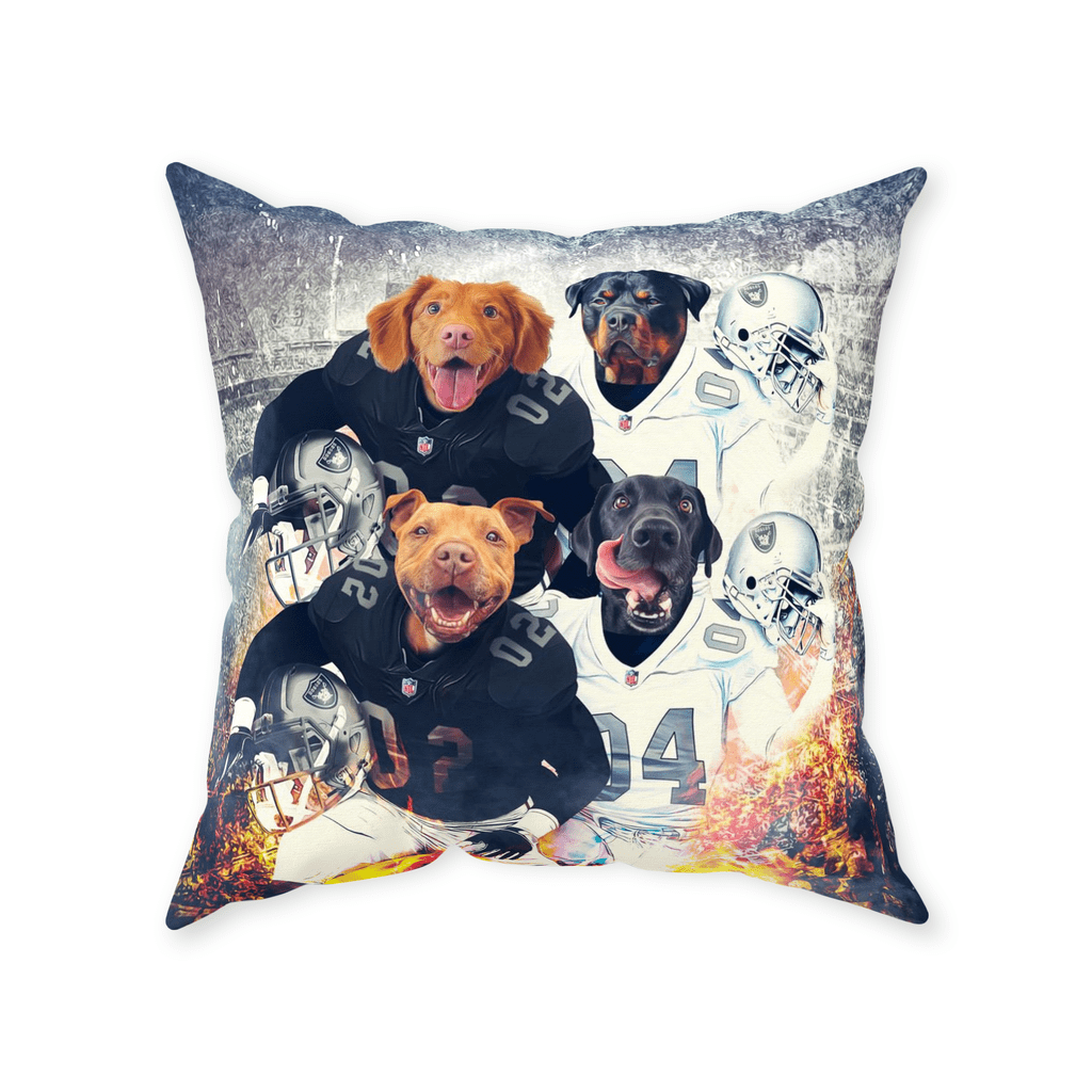 &#39;Oakland Doggos&#39; Personalized 4 Pet Throw Pillow