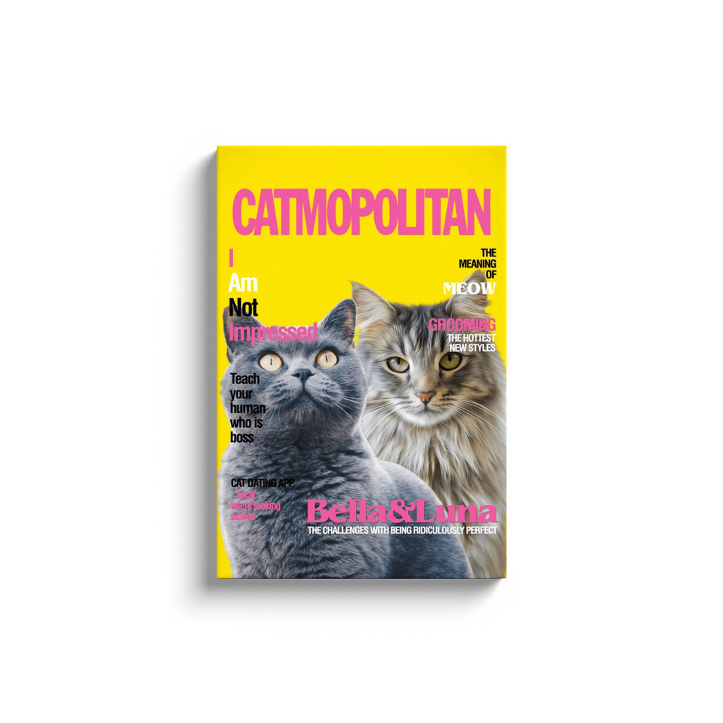&#39;Catmopolitan&#39; Personalized 2 Pet Canvas