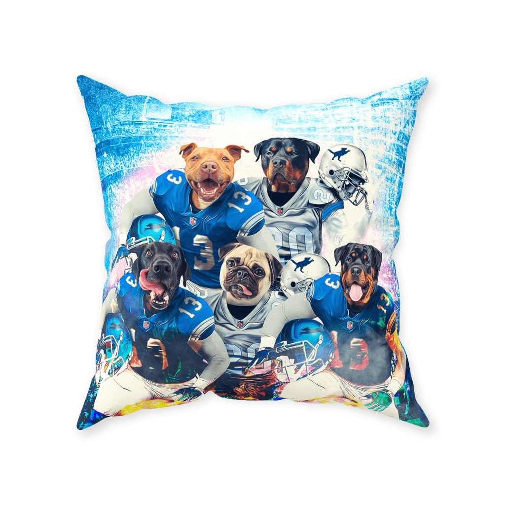 &#39;Detroit Doggos&#39; Personalized 5 Pet Throw Pillow