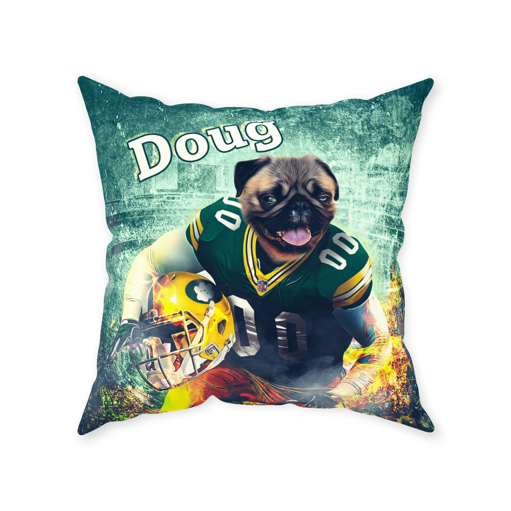 &#39;Green Bay Doggos&#39; Personalized Pet Throw Pillow