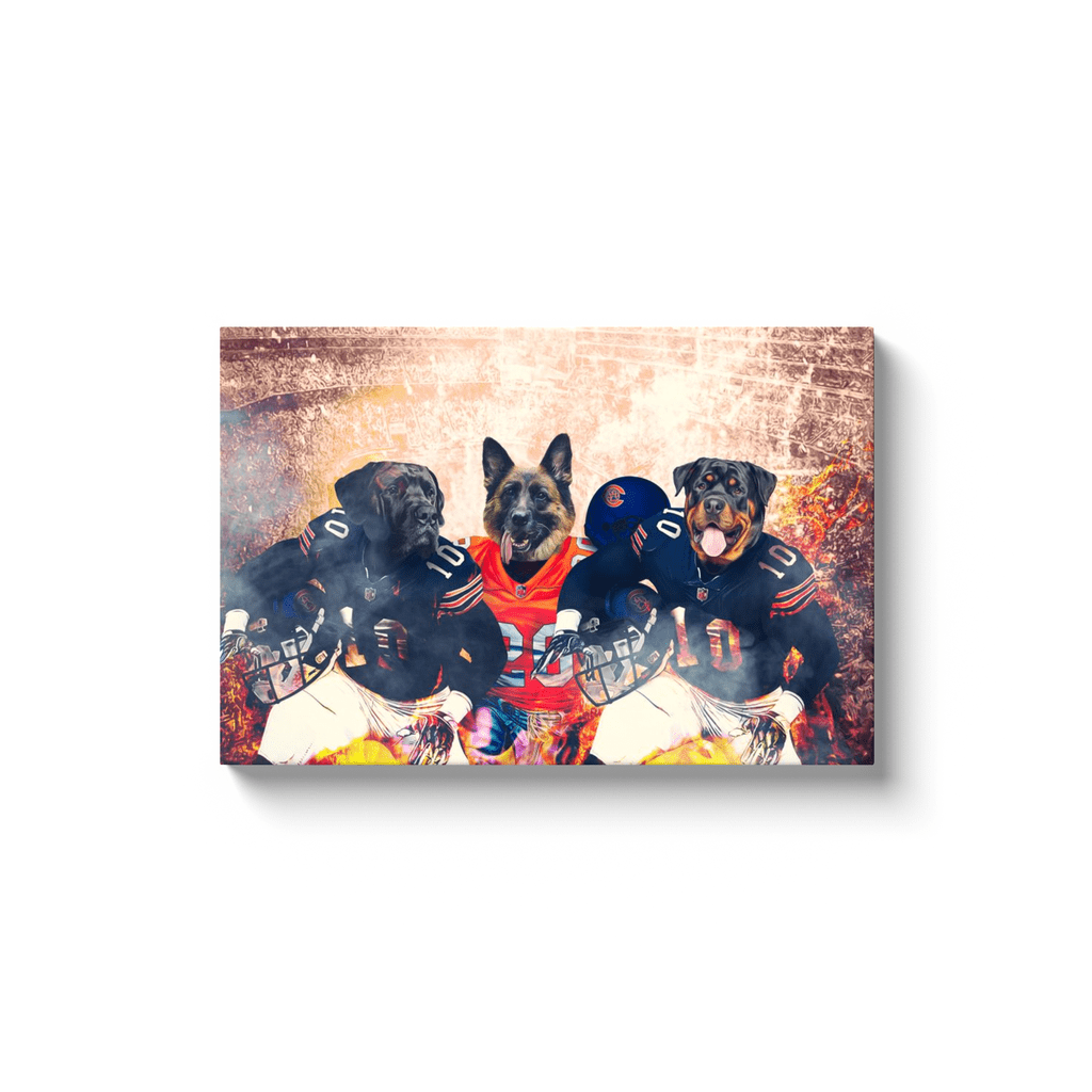 &#39;Chicago Doggos&#39; Personalized 3 Pet Canvas