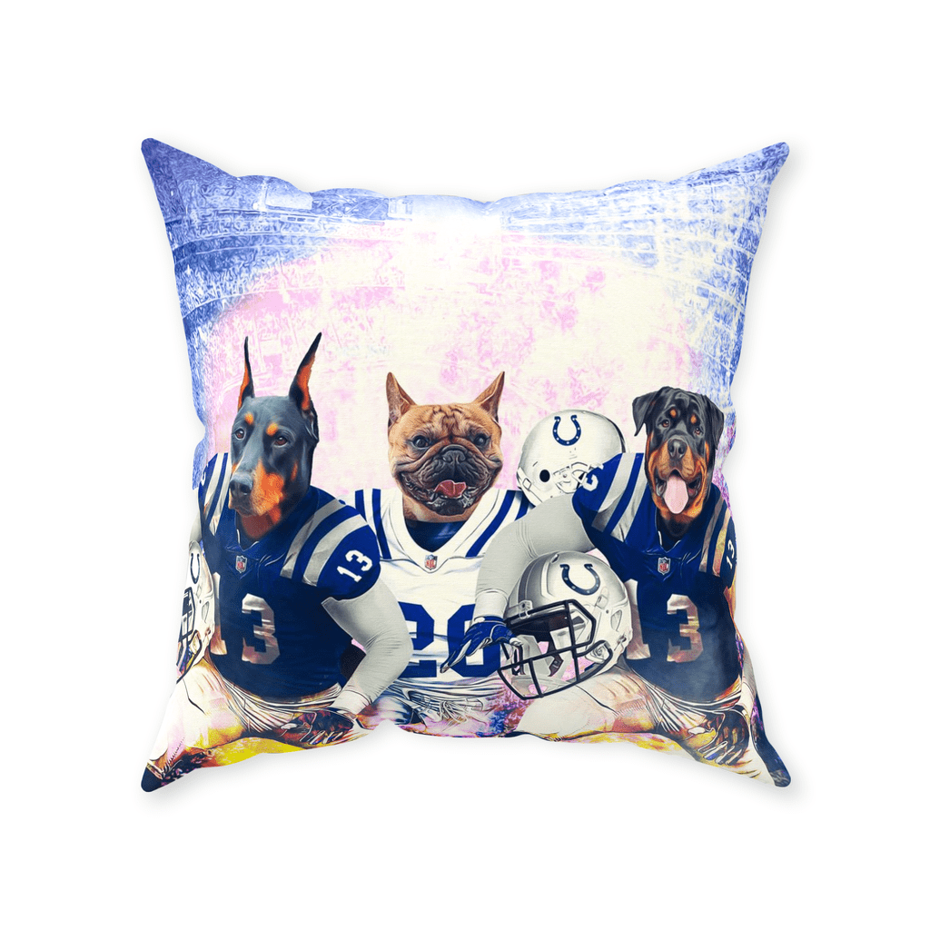 &#39;Indianapolis Doggos&#39; Personalized 3 Pet Throw Pillow