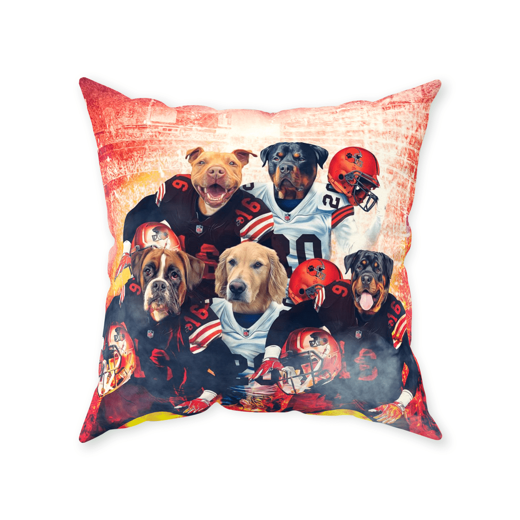 &#39;Cleveland Doggos&#39; Personalized 5 Pet Throw Pillow