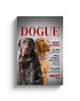 Lienzo personalizado para 2 mascotas 'Dogue'