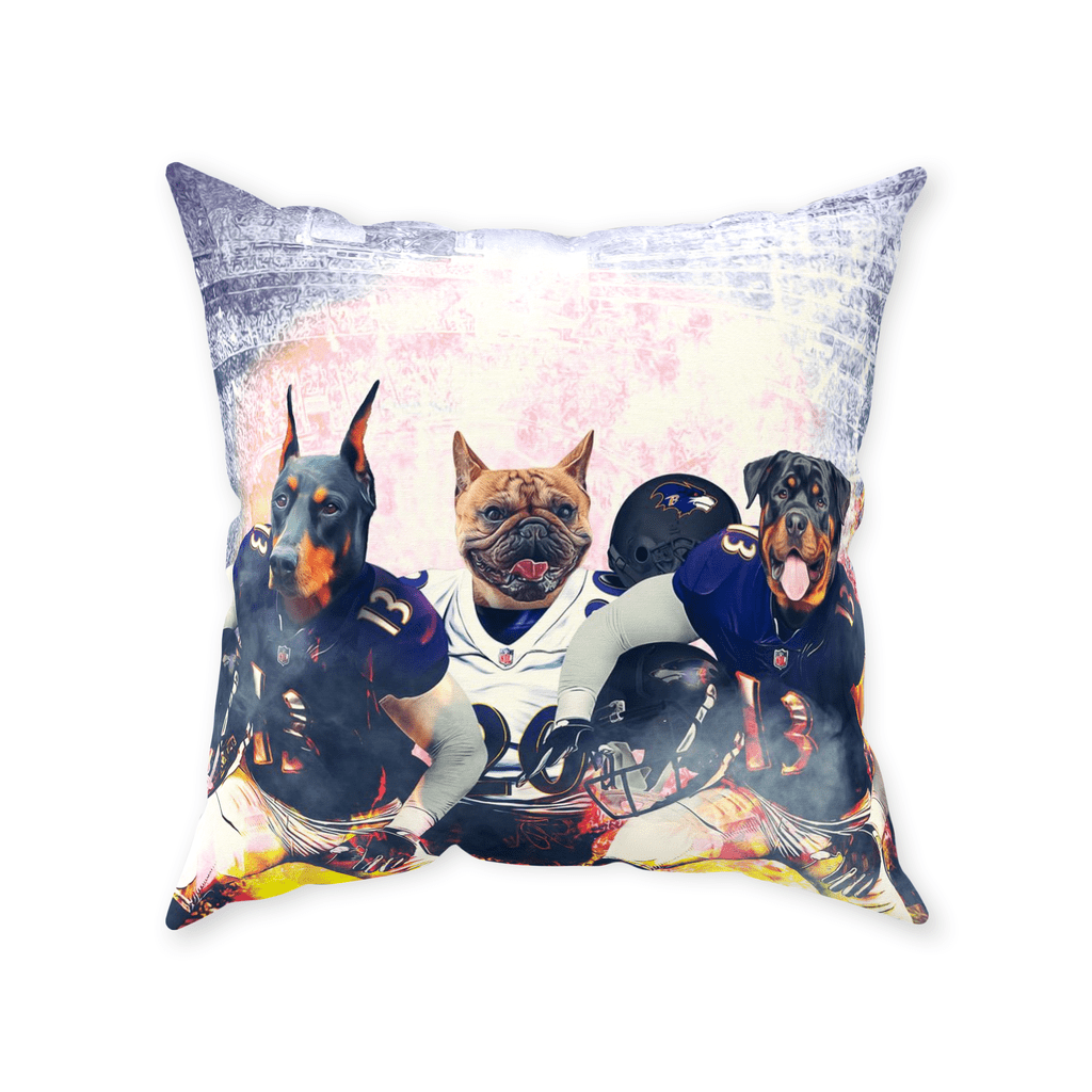 &#39;Baltimore Doggos&#39; Personalized 3 Pet Throw Pillow