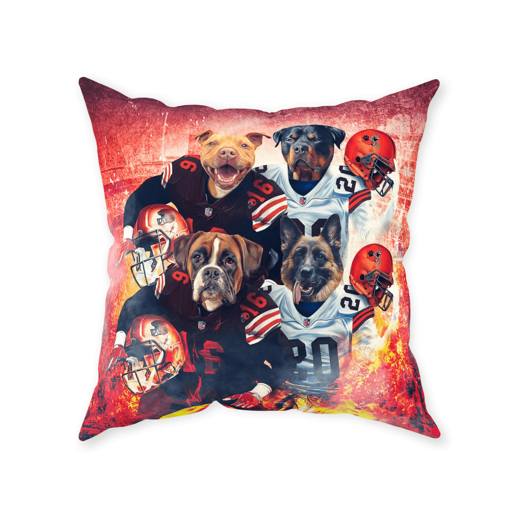 &#39;Cleveland Doggos&#39; Personalized 4 Pet Throw Pillow
