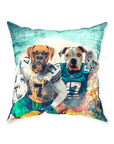 'Miami Doggos' Personalized 2 Pet Throw Pillow