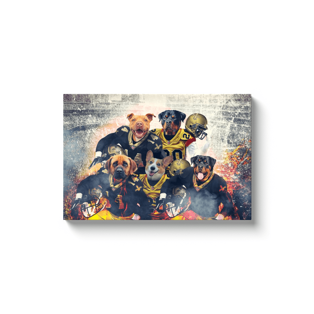 &#39;New Orleans Doggos&#39; Personalized 5 Pet Canvas