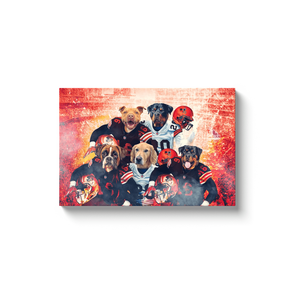 &#39;Cleveland Doggos&#39; Personalized 5 Pet Canvas