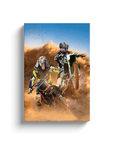 'The Motocross Riders' Personalized 2 Pet Canvas