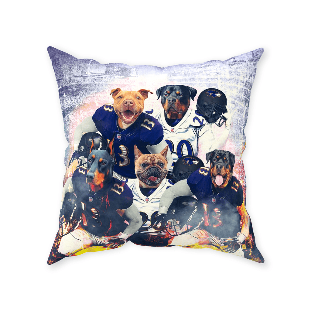 &#39;Baltimore Doggos&#39; Personalized 5 Pet Throw Pillow