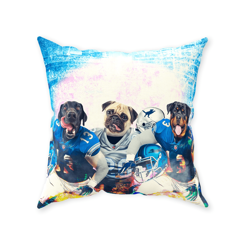 &#39;Detroit Doggos&#39; Personalized 3 Pet Throw Pillow